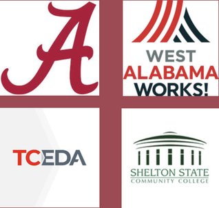 Logos of the 4 DRIVE partners The University of Alabama, West Alabama Works,